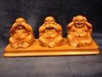 3 bouddhas brun rien entendre, rien voir et rien dire