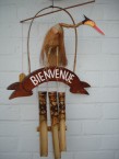 carillon  oiseau avec paneau bienvenue ou welcome