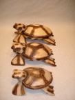 tortues série de 3 en bois naturel