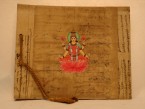 album de photos en papier eco avec la couverture en perkament et peint avec un laksmi ou ganesh ou bouddha