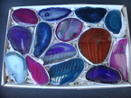 assortiment plaques d'agate colorées